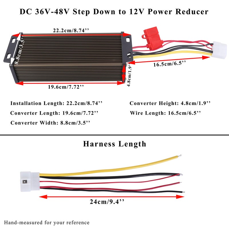 Pro Chaser DC-DC Golf Carts RVs 48V 36V Volt Voltage to 12V Step Down Voltage Reducer Regulator for Headlights Taillights Solar Panels Radios (30A 360W) - Image 3